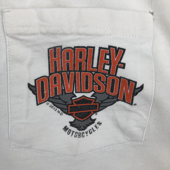 Harley-Davidson Long Sleeve T-Shirt, Men's XL Size unclear white type Vintage Second Hand