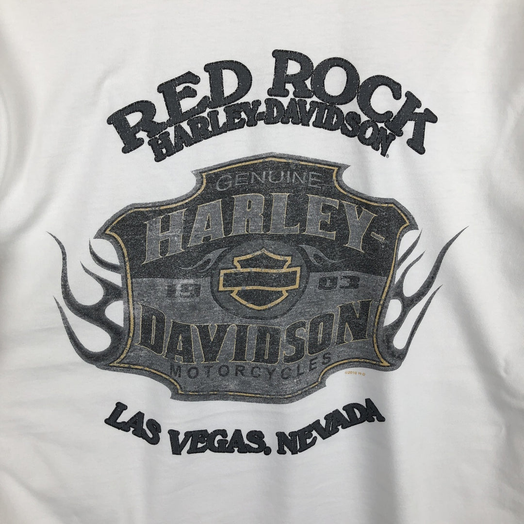 Harley-Davidson Long Sleeve T-Shirt, Men's XL Size unclear white type Vintage Second Hand
