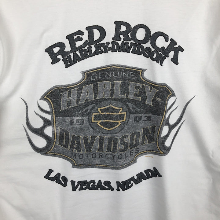 Harley-Davidson Long Sleeve T-Shirt, Men's XL Size unclear white type Vintage Second Hand