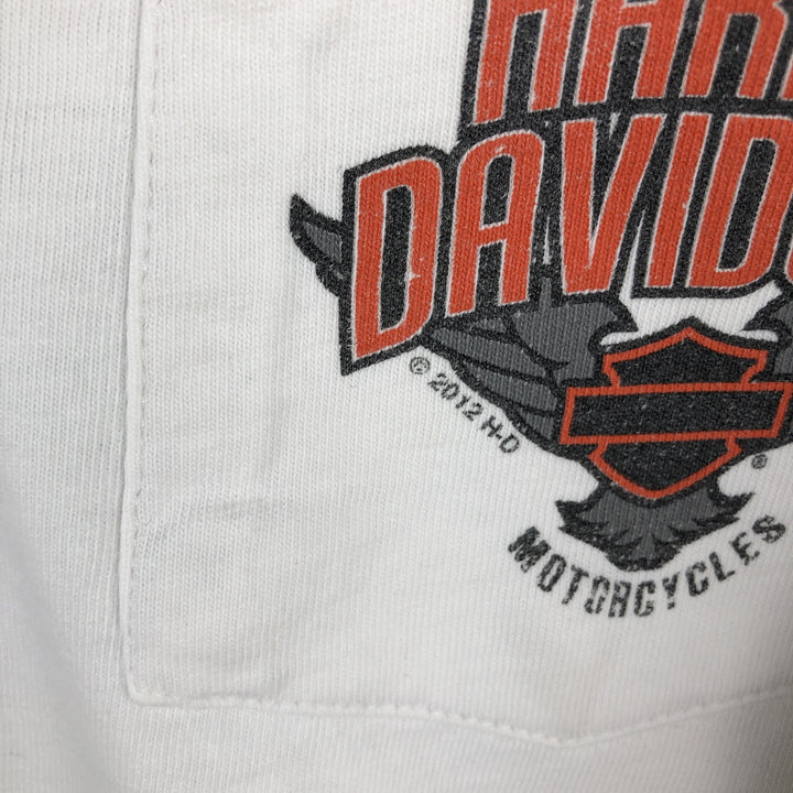 Harley-Davidson Long Sleeve T-Shirt, Men's XL Size unclear white type Vintage Second Hand