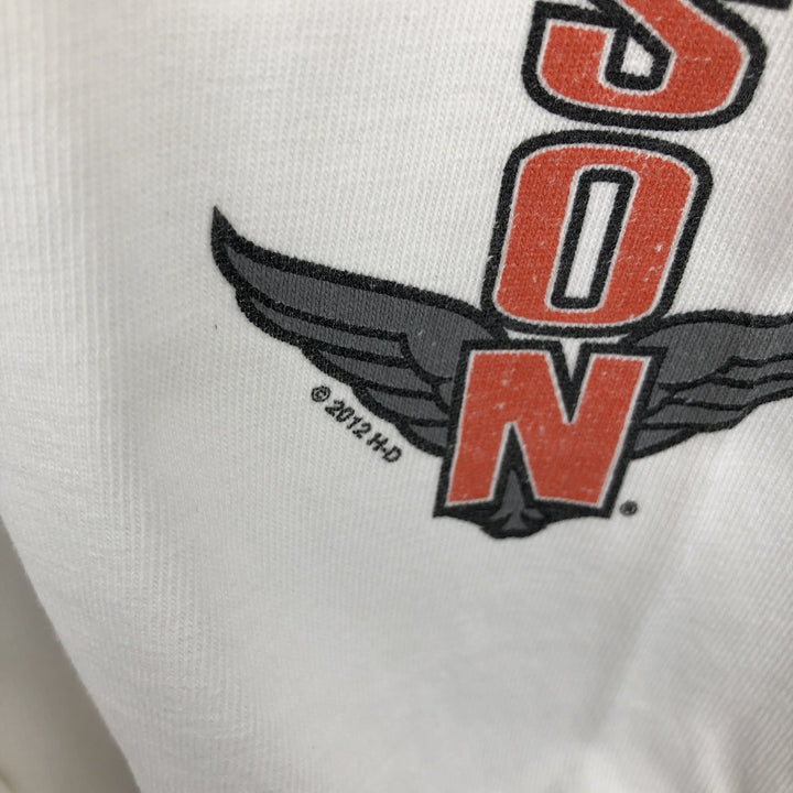 Harley-Davidson Long Sleeve T-Shirt, Men's XL Size unclear white type Vintage Second Hand