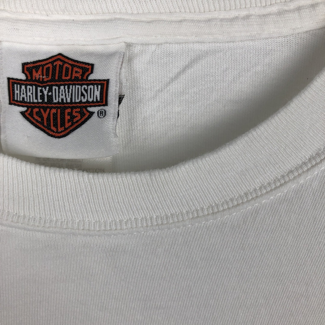 Harley-Davidson Long Sleeve T-Shirt, Men's XL Size unclear white type Vintage Second Hand