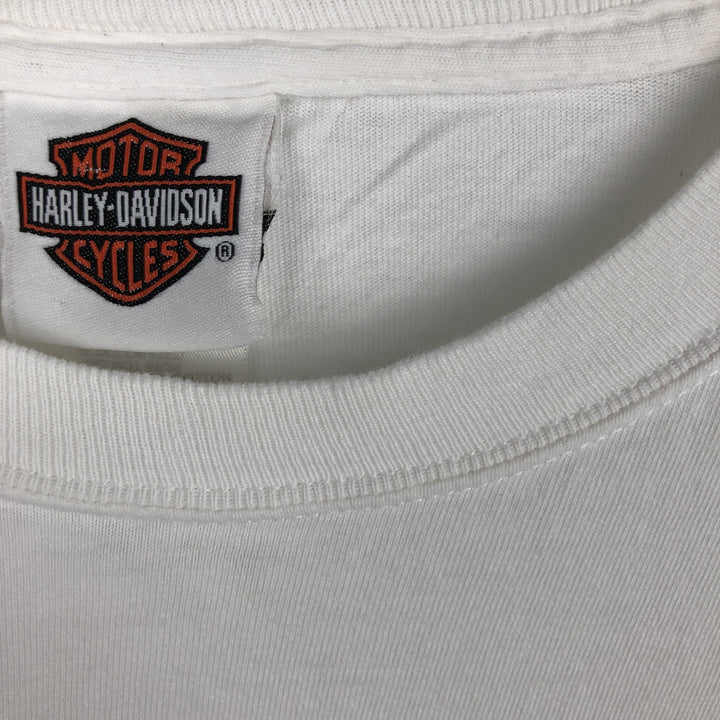 Harley-Davidson Long Sleeve T-Shirt, Men's XL Size unclear white type Vintage Second Hand