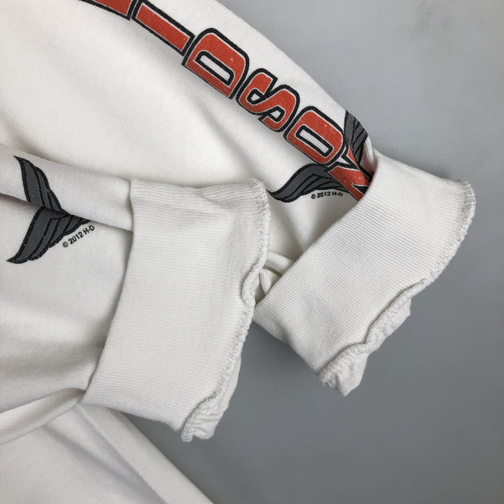 Harley-Davidson Long Sleeve T-Shirt, Men's XL Size unclear white type Vintage Second Hand