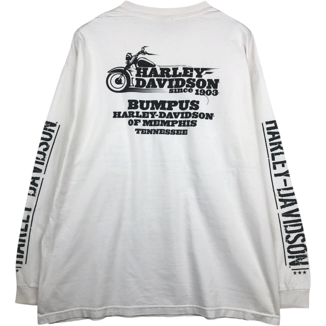 Harley-Davidson Motorcycle Long Sleeve T-Shirt, Men's XXL unclear white type Vintage Second Hand