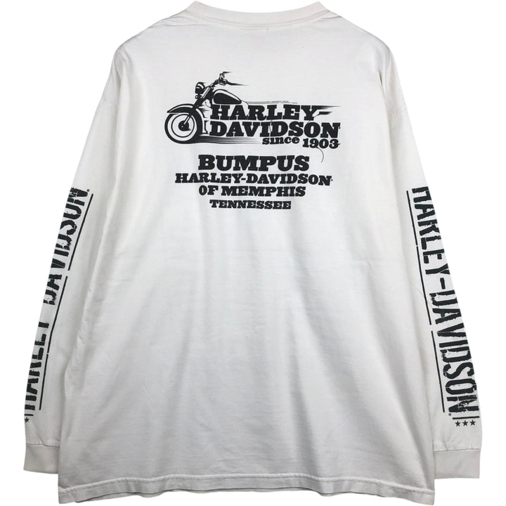 Harley-Davidson Motorcycle Long Sleeve T-Shirt, Men's XXL unclear white type Vintage Second Hand