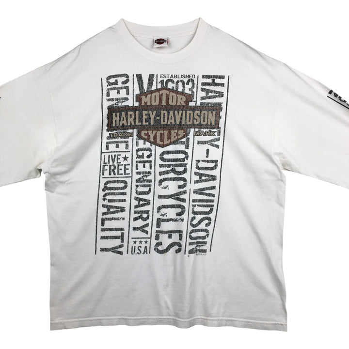 Harley-Davidson Motorcycle Long Sleeve T-Shirt, Men's XXL unclear white type Vintage Second Hand