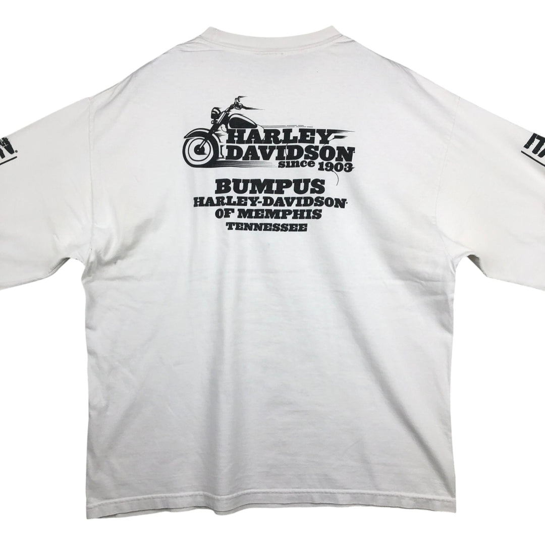 Harley-Davidson Motorcycle Long Sleeve T-Shirt, Men's XXL unclear white type Vintage Second Hand