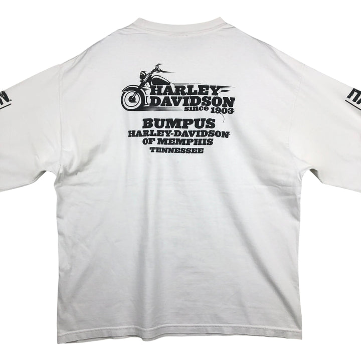 Harley-Davidson Motorcycle Long Sleeve T-Shirt, Men's XXL unclear white type Vintage Second Hand