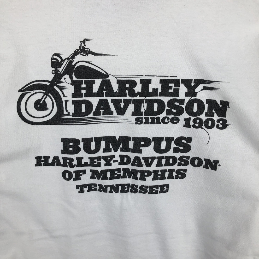 Harley-Davidson Motorcycle Long Sleeve T-Shirt, Men's XXL unclear white type Vintage Second Hand