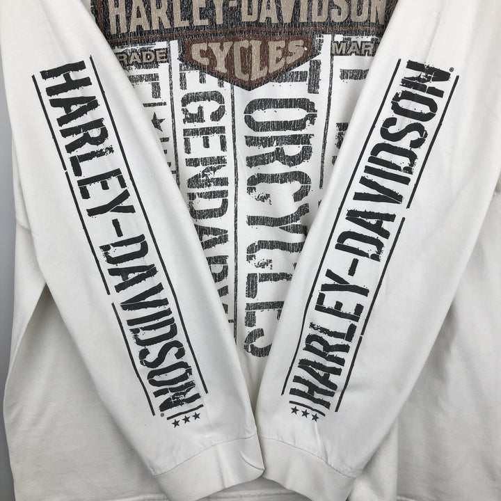 Harley-Davidson Motorcycle Long Sleeve T-Shirt, Men's XXL unclear white type Vintage Second Hand