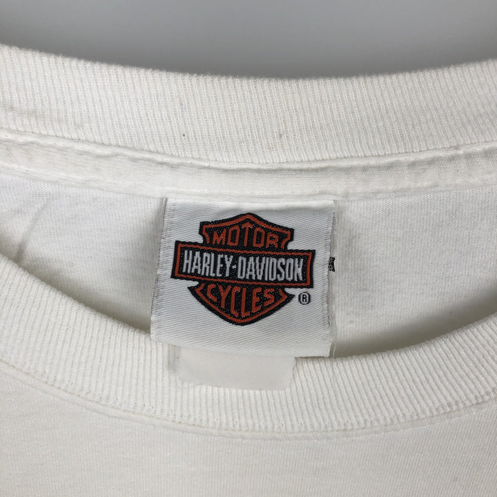 Harley-Davidson Motorcycle Long Sleeve T-Shirt, Men's Size L unclear white type Vintage Second Hand