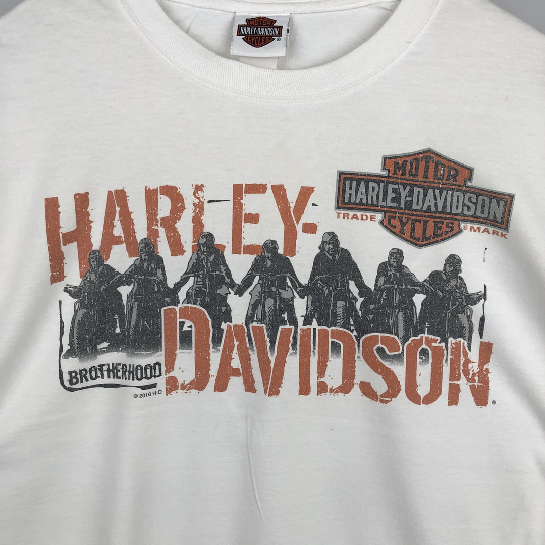 Harley-Davidson Motorcycle Long Sleeve T-Shirt, Men's Size L unclear white type Vintage Second Hand