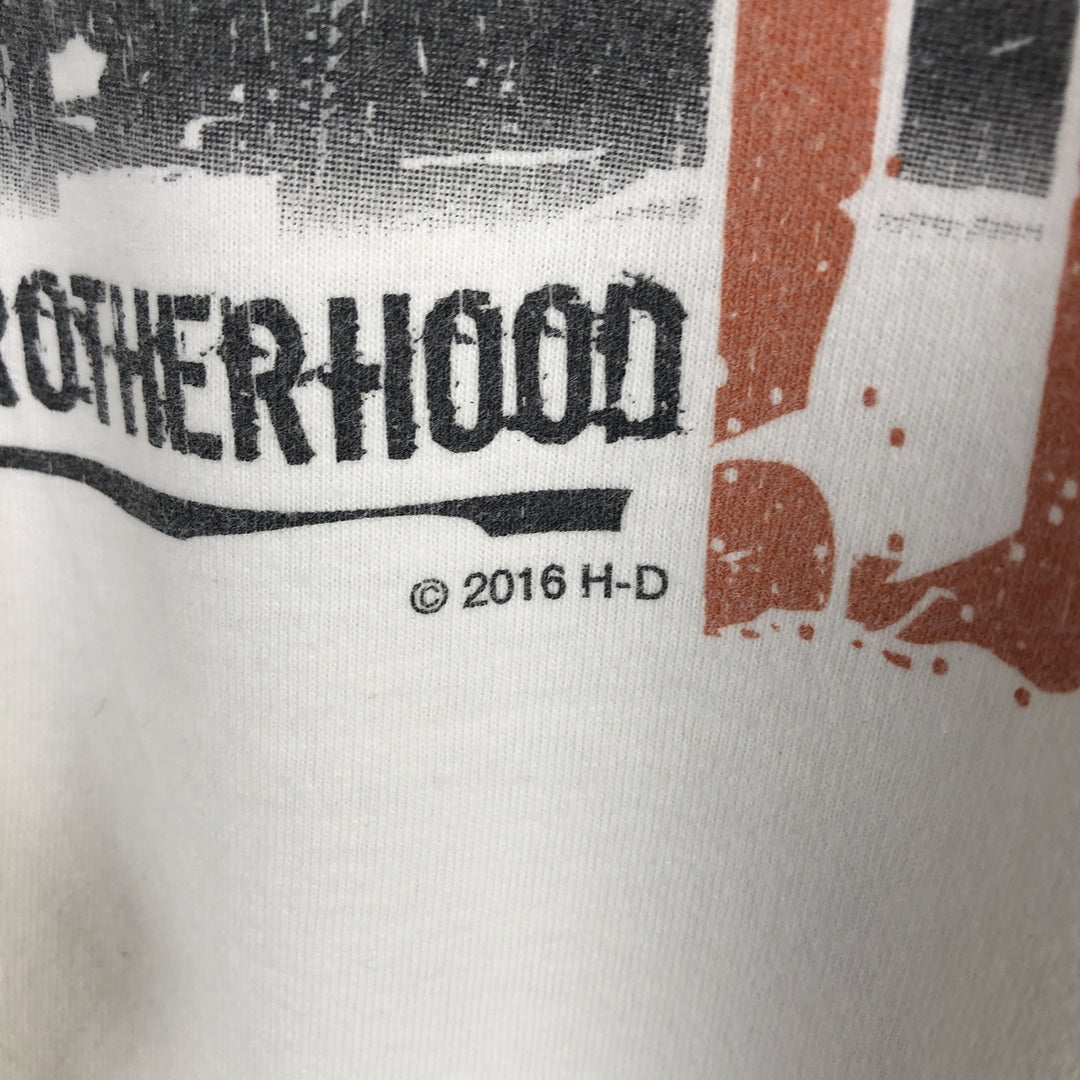Harley-Davidson Motorcycle Long Sleeve T-Shirt, Men's Size L unclear white type Vintage Second Hand
