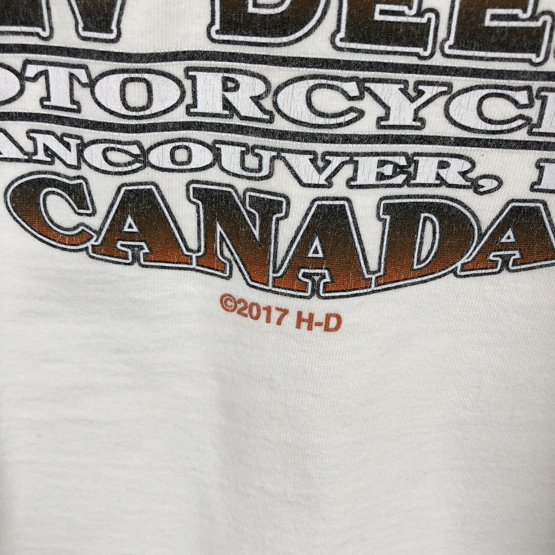 Harley-Davidson Motorcycle Long Sleeve T-Shirt, Men's Size L unclear white type Vintage Second Hand