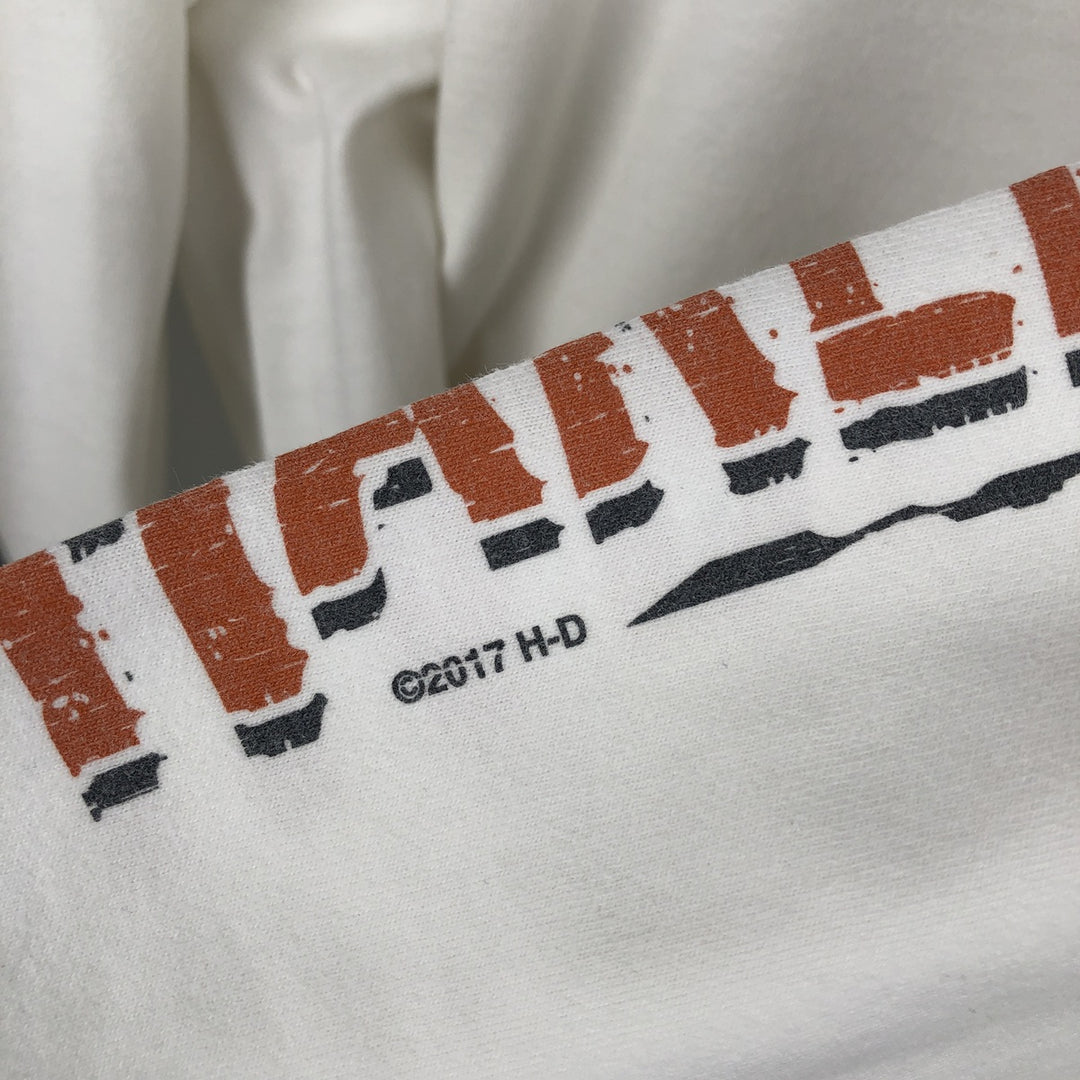 Harley-Davidson Motorcycle Long Sleeve T-Shirt, Men's Size L unclear white type Vintage Second Hand