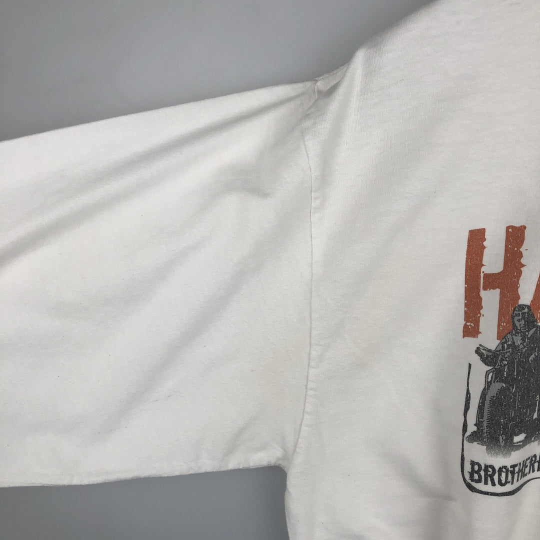 Harley-Davidson Motorcycle Long Sleeve T-Shirt, Men's Size L unclear white type Vintage Second Hand