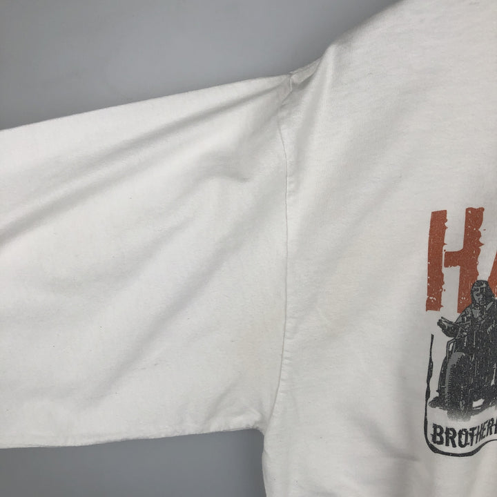 Harley-Davidson Motorcycle Long Sleeve T-Shirt, Men's Size L unclear white type Vintage Second Hand