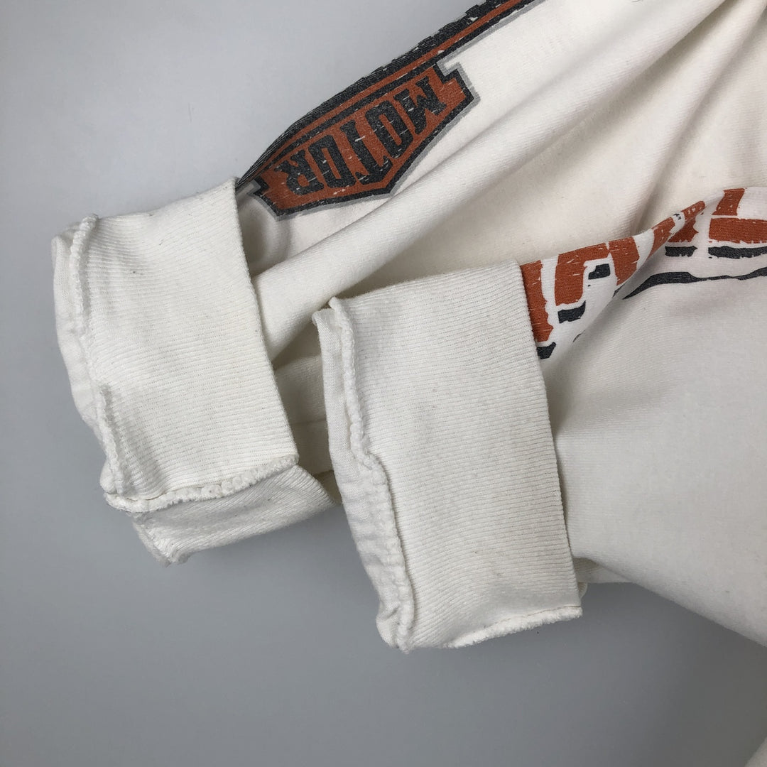 Harley-Davidson Motorcycle Long Sleeve T-Shirt, Men's Size L unclear white type Vintage Second Hand