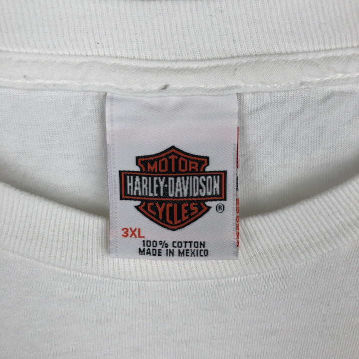 Oversized Harley-Davidson Eagle Pattern Motorcycle Long Sleeve T-Shirt, Men's Size XXXL cotton white type Vintage Second Hand