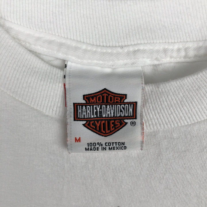 Harley-Davidson Motorcycle Long Sleeve T-Shirt, Men's Size Medium cotton white type Vintage Second Hand