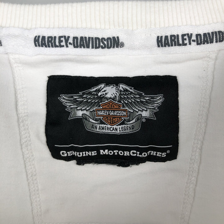 Harley-Davidson Long-Sleeve T-Shirt, Men's Size XL (Equivalent), Motorcycle unclear white type Vintage Second Hand
