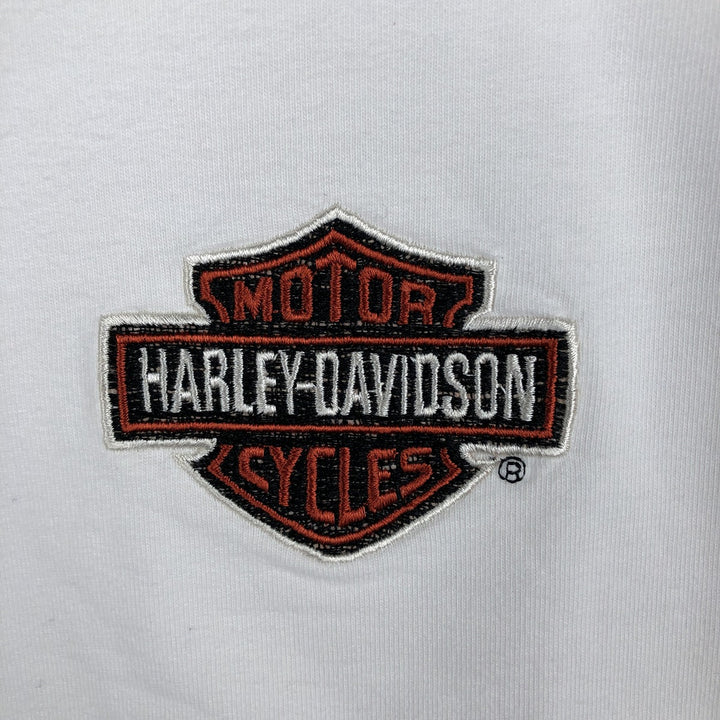 Harley-Davidson Long-Sleeve T-Shirt, Men's Size XL (Equivalent), Motorcycle unclear white type Vintage Second Hand