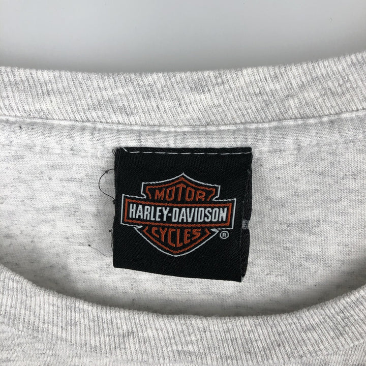Harley-Davidson Skull Pattern Snake Pattern Python Pattern Motorcycle Long-Sleeve T-Shirt (Men's XL equivalent) unclear gray type Vintage Second Hand