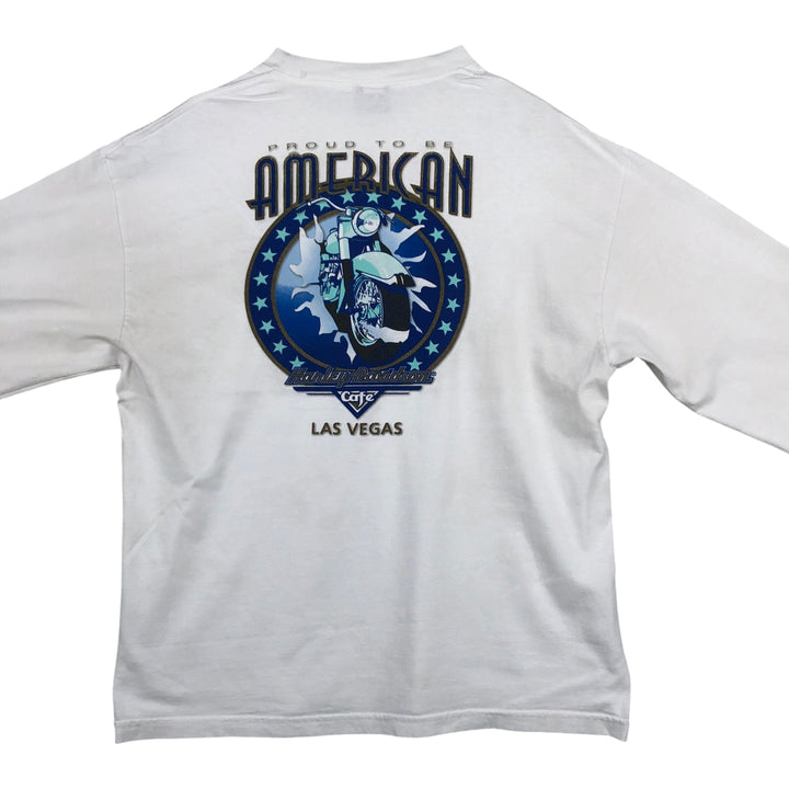 Harley-Davidson Motorcycle Long Sleeve T-Shirt, Men's Size L cotton white type Vintage Second Hand