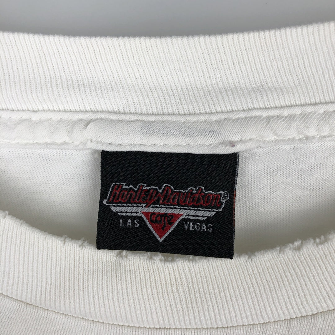 Harley-Davidson Motorcycle Long Sleeve T-Shirt, Men's Size L cotton white type Vintage Second Hand