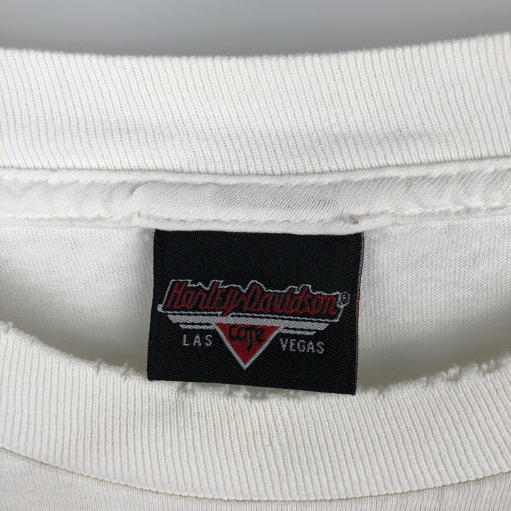 Harley-Davidson Motorcycle Long Sleeve T-Shirt, Men's Size L cotton white type Vintage Second Hand