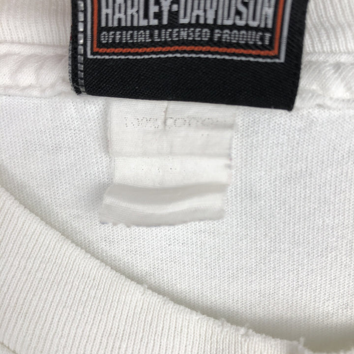 Harley-Davidson Motorcycle Long Sleeve T-Shirt, Men's Size L cotton white type Vintage Second Hand