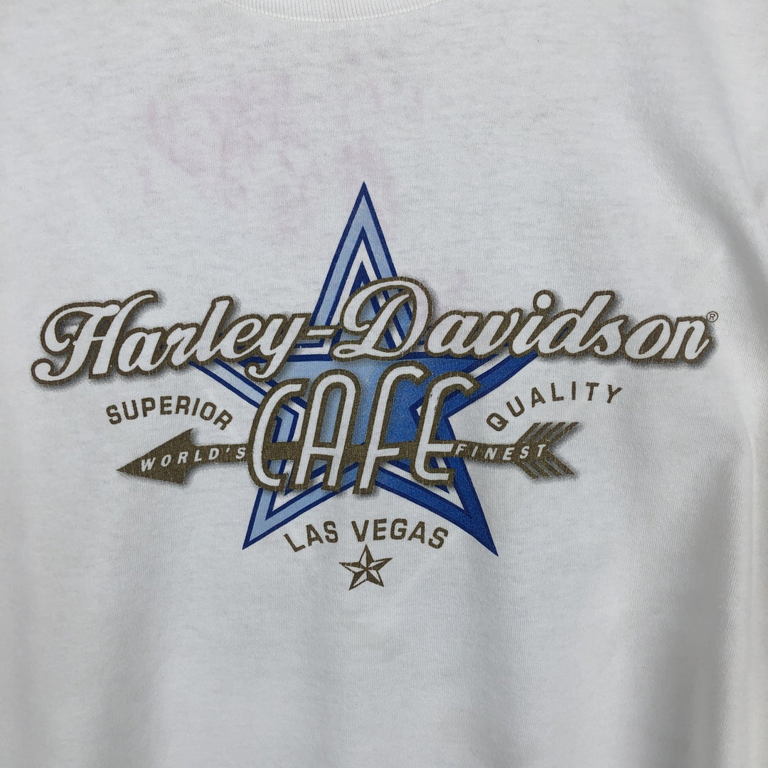 Harley-Davidson Motorcycle Long Sleeve T-Shirt, Men's Size L cotton white type Vintage Second Hand