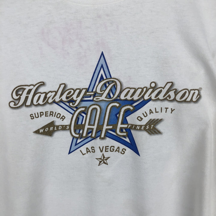 Harley-Davidson Motorcycle Long Sleeve T-Shirt, Men's Size L cotton white type Vintage Second Hand