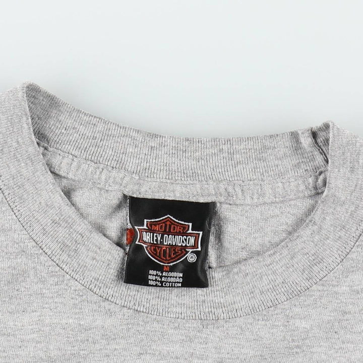 Harley-Davidson Motorcycle Long Sleeve T-Shirt, Men's Size Medium cotton gray type Vintage Second Hand