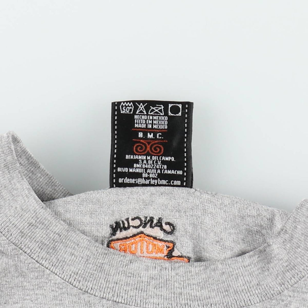 Harley-Davidson Motorcycle Long Sleeve T-Shirt, Men's Size Medium cotton gray type Vintage Second Hand