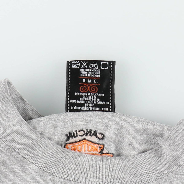 Harley-Davidson Motorcycle Long Sleeve T-Shirt, Men's Size Medium cotton gray type Vintage Second Hand