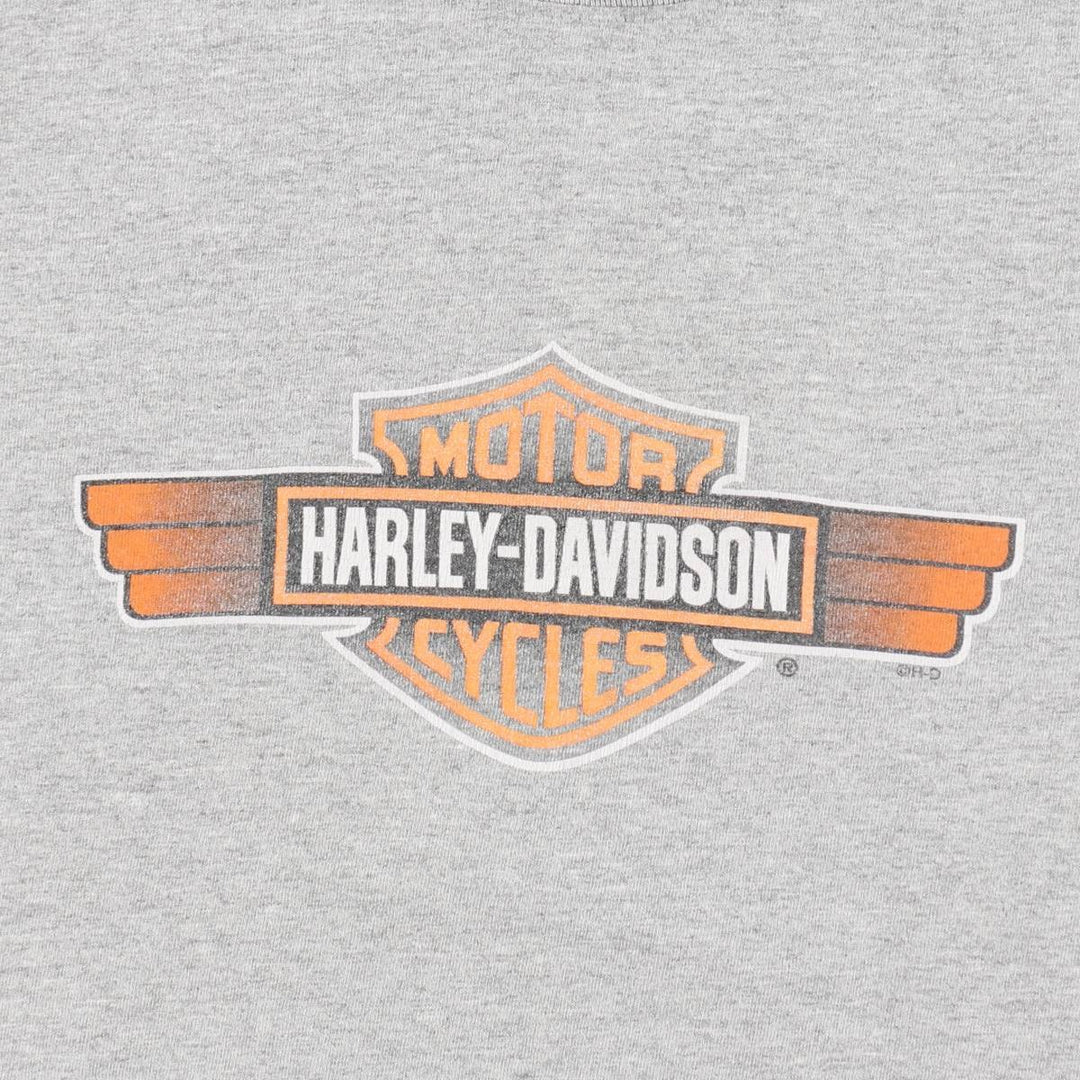 Harley-Davidson Motorcycle Long Sleeve T-Shirt, Men's Size Medium cotton gray type Vintage Second Hand