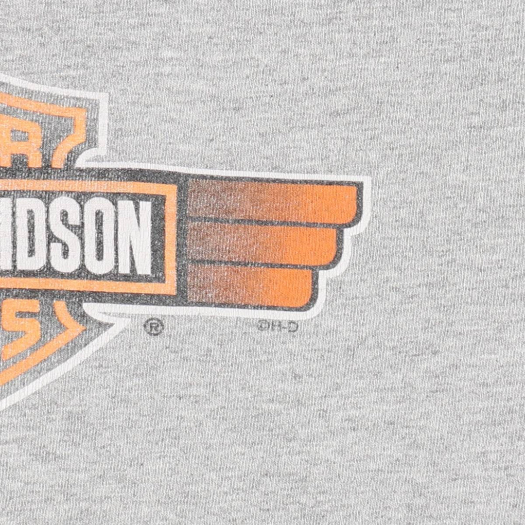 Harley-Davidson Motorcycle Long Sleeve T-Shirt, Men's Size Medium cotton gray type Vintage Second Hand