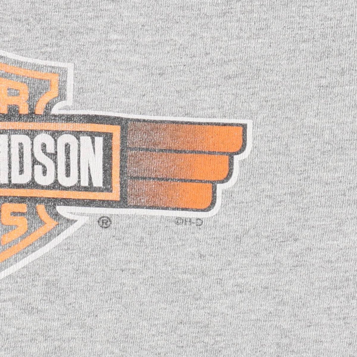 Harley-Davidson Motorcycle Long Sleeve T-Shirt, Men's Size Medium cotton gray type Vintage Second Hand