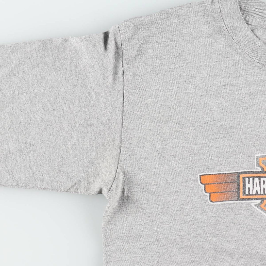 Harley-Davidson Motorcycle Long Sleeve T-Shirt, Men's Size Medium cotton gray type Vintage Second Hand