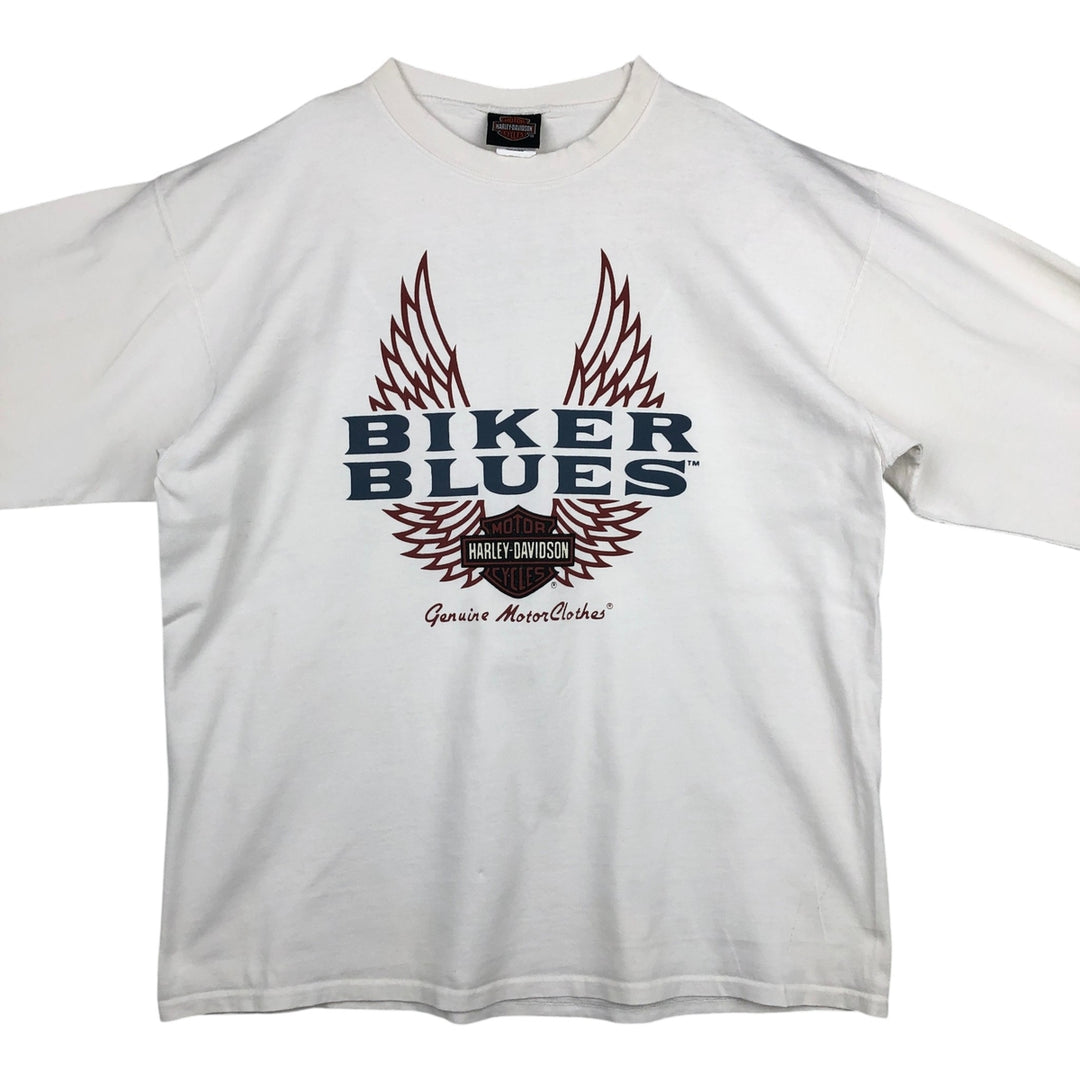 Harley-Davidson Motorcycle Long Sleeve T-Shirt, Men's Size L cotton white type Vintage Second Hand