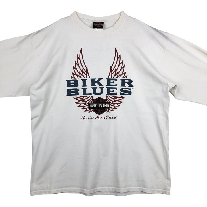Harley-Davidson Motorcycle Long Sleeve T-Shirt, Men's Size L cotton white type Vintage Second Hand