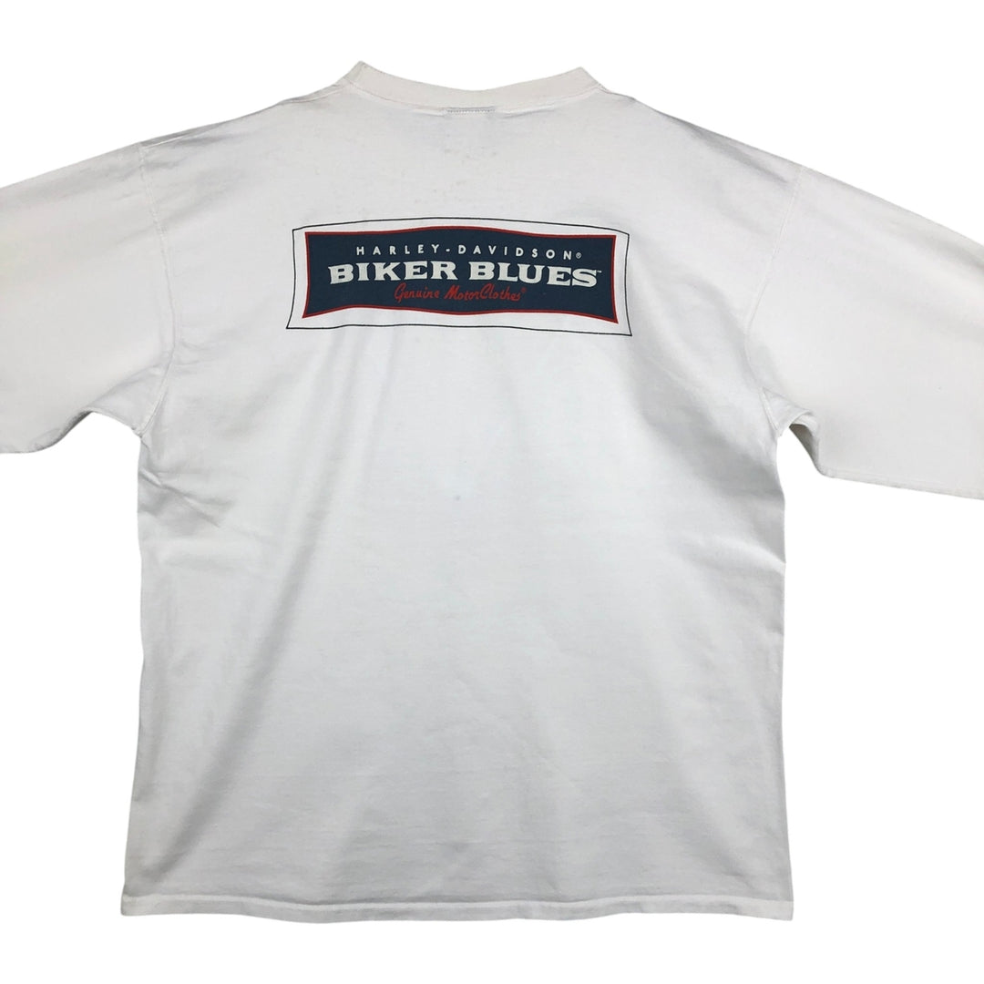Harley-Davidson Motorcycle Long Sleeve T-Shirt, Men's Size L cotton white type Vintage Second Hand
