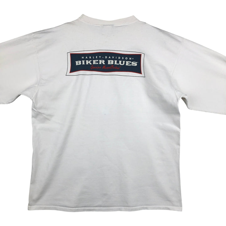 Harley-Davidson Motorcycle Long Sleeve T-Shirt, Men's Size L cotton white type Vintage Second Hand