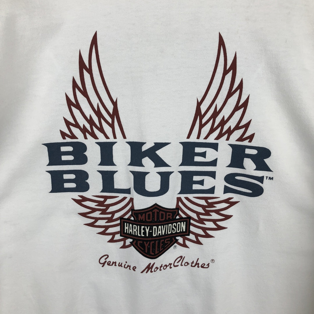 Harley-Davidson Motorcycle Long Sleeve T-Shirt, Men's Size L cotton white type Vintage Second Hand
