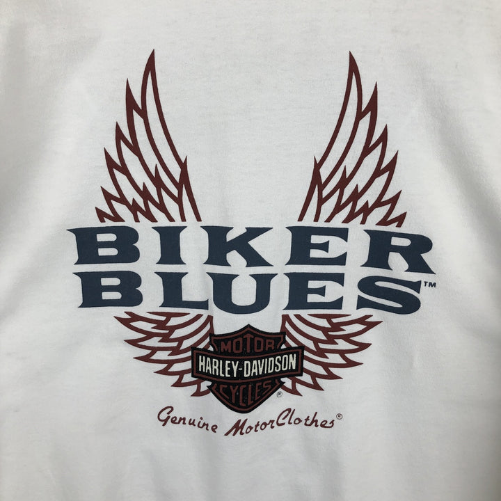 Harley-Davidson Motorcycle Long Sleeve T-Shirt, Men's Size L cotton white type Vintage Second Hand