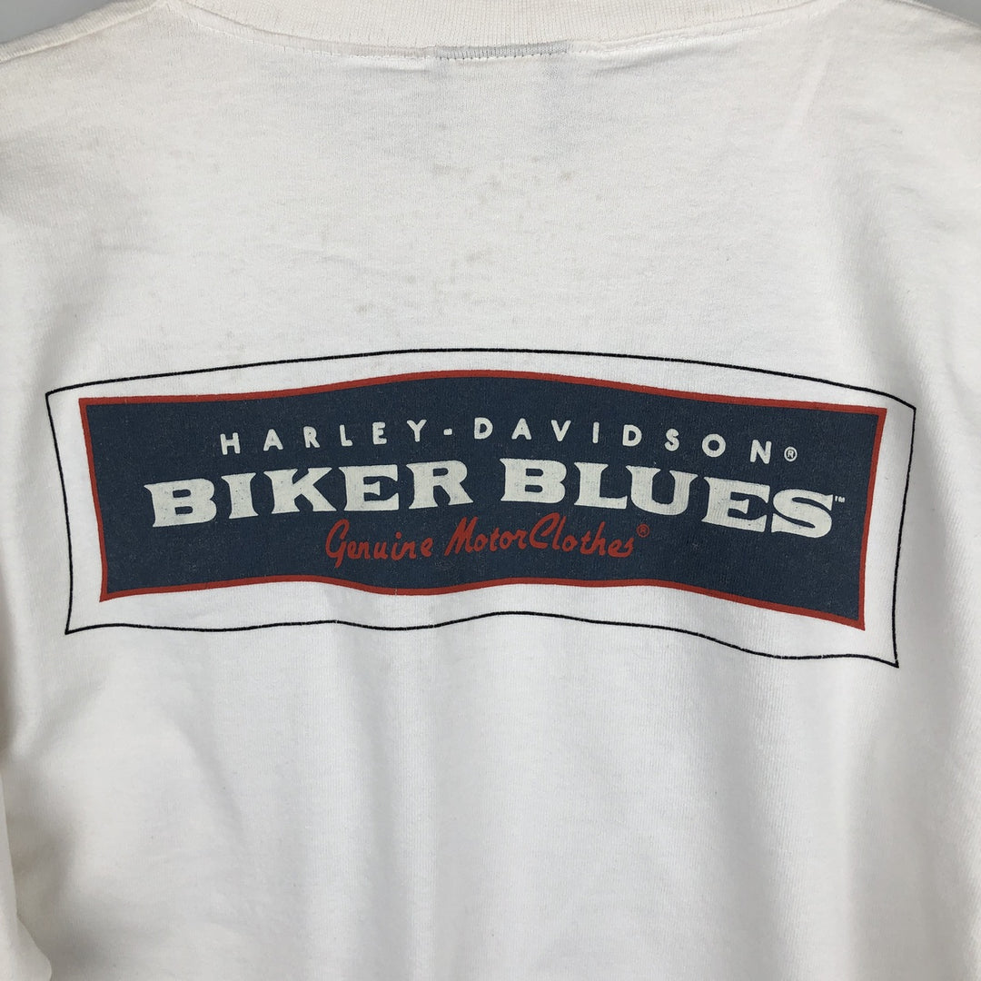 Harley-Davidson Motorcycle Long Sleeve T-Shirt, Men's Size L cotton white type Vintage Second Hand