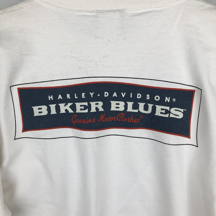 Harley-Davidson Motorcycle Long Sleeve T-Shirt, Men's Size L cotton white type Vintage Second Hand