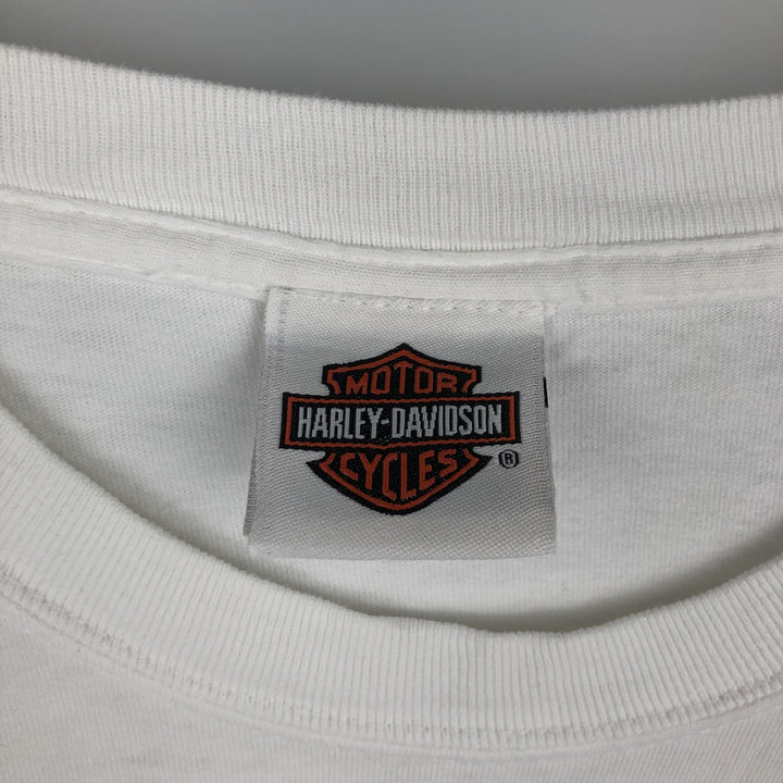 2000'S Harley-Davidson Motorcycle Eagle Pattern Long-Sleeve T-Shirt (Men's XL equivalent) cotton white type Vintage Second Hand